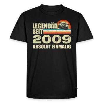 Légendaire depuis 2009 - absolument unique - T-shirt Premium bio Homme - noir - Devant - Nico (187cm)