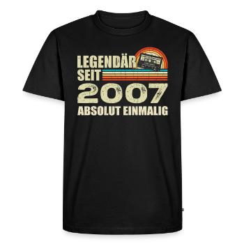 Légendaire depuis 2007 - absolument unique - T-shirt Premium bio Homme - noir - Devant - Nico (187cm)