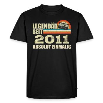 Légendaire depuis 2011 - absolument unique - T-shirt Premium bio Homme - noir - Devant - Nico (187cm)