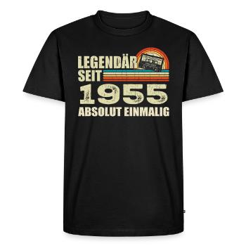 Legendary since 1955 - absolutely unique - Men's Premium Organic T-Shirt - black - Front - Nico (187cm)