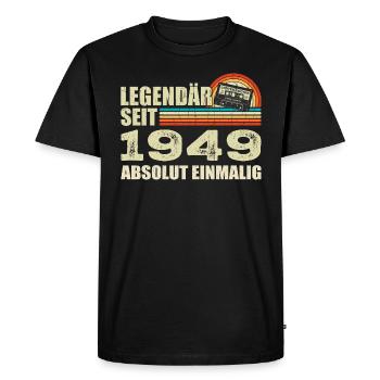 Légendaire depuis 1949 - absolument unique - T-shirt Premium bio Homme - noir - Devant - Nico (187cm)