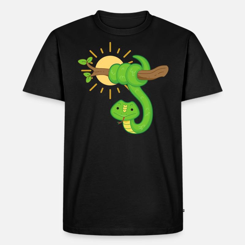 Schlange - Männer Premium Bio T-Shirt - Schwarz