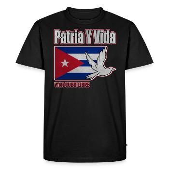 Cuba Flag, Viva Cuba Libre, Patria Y Vida, Cuba - T-shirt Premium bio Homme - noir - Devant - Nico (187cm)