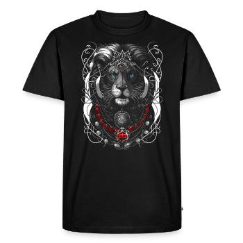 Lion moderniste plein de bijoux - T-shirt Premium bio Homme - noir - Devant - Nico (187cm)