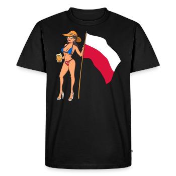Hot Fan Girl Poland - Men's Premium Organic T-Shirt - black - Front - Nico (187cm)