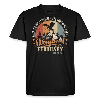 February 1945 - Born in February 1945 - Men's Premium Organic T-Shirt - black - Front - Nico (187cm)