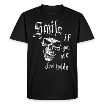 Crâne rieur - T-shirt Premium bio Homme - noir - Devant - Nico (187cm)