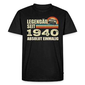 Légendaire depuis 1940 - absolument unique - T-shirt Premium bio Homme - noir - Devant - Nico (187cm)