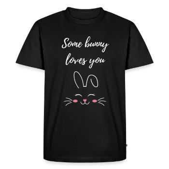 un lapin t’aime Cadeau - T-shirt Premium bio Homme - noir - Devant - Nico (187cm)