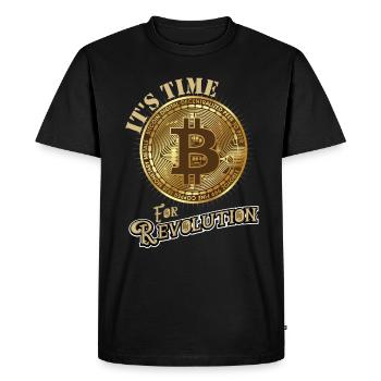 Bitcoin Revolution shirt crypto - Men's Premium Organic T-Shirt - black - Front - Nico (187cm)