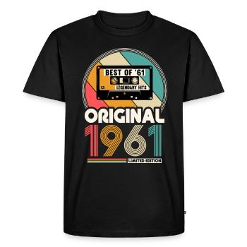 Vintage 1961 born Vintage Best of '61 - Men's Premium Organic T-Shirt - black - Front - Nico (187cm)