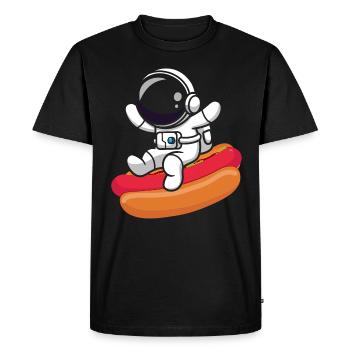 Hot Dog Fast Food Astronaute Astronomie - T-shirt Premium bio Homme - noir - Devant - Nico (187cm)