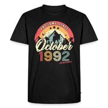 Cadeau D'anniversaire En Octobre 1992 Vintage - T-shirt Premium bio Homme - noir - Devant - Nico (187cm)