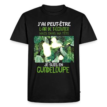 Le Message De La Guadeloupe Dans Ma Tête - T-shirt Premium bio Homme - noir - Devant - Nico (187cm)