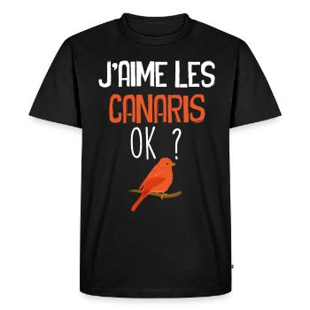 J'Aimes Les Canaris Ok ? - T-shirt Premium bio Homme - noir - Devant - Nico (187cm)