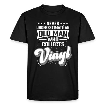 Vinyl Vinyl Collection Old Man - Men's Premium Organic T-Shirt - black - Front - Nico (187cm)