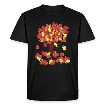 Arbre en Automne perdant ses Feuilles de Chat - T-shirt Premium bio Homme - noir - Devant - Nico (187cm)