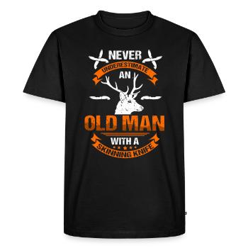 Taxidermy Old Man Taxidermy - Men's Premium Organic T-Shirt - black - Front - Nico (187cm)
