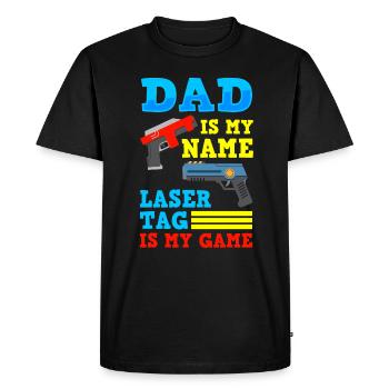 Laser Tag Papa Laser Gun Laser Beam - T-shirt Premium bio Homme - noir - Devant - Nico (187cm)