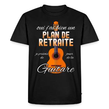 Plan de retraite Pour Parent guitare et plaisir - T-shirt Premium bio Homme - noir - Devant - Nico (187cm)