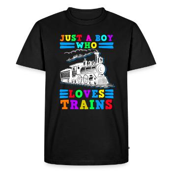 Model railway, steam locomotive, railway, model train, train - Men's Premium Organic T-Shirt - black - Front - Nico (187cm)