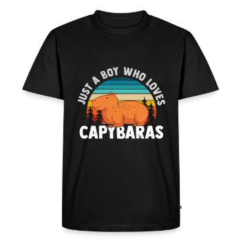Capybara Drôle Capybara Rongeur - T-shirt Premium bio Homme - noir - Devant - Nico (187cm)
