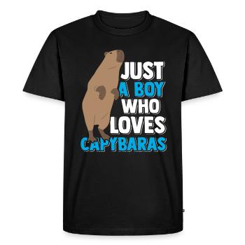 Capybara Rongeur Capybara Drôle - T-shirt Premium bio Homme - noir - Devant - Nico (187cm)