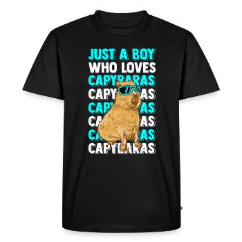 Capybara Capybara Drôles d’animaux rongeurs - T-shirt Premium bio Homme - noir - Devant - Nico (187cm)