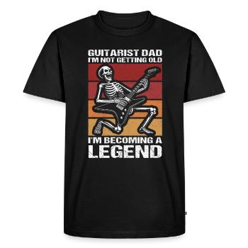 Guitarist Papa Rock and Roll Guitar Player - Men's Premium Organic T-Shirt - black - Front - Nico (187cm)