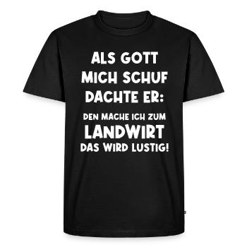 Fermier Fermier Fermier Drôle - T-shirt Premium bio Homme - noir - Devant - Nico (187cm)