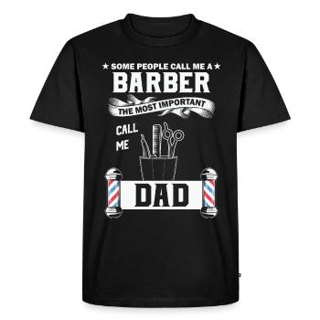 Coiffeur Cutter - T-shirt Premium bio Homme - noir - Devant - Nico (187cm)