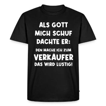 Ventes, Ventes - T-shirt Premium bio Homme - noir - Devant - Nico (187cm)