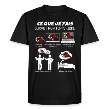 Moto cadeau pour motard passionné - T-shirt Premium bio Homme - noir - Devant - Nico (187cm)