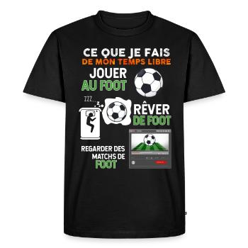Football Cadeau Foot Homme Papa Et Fils - T-shirt Premium bio Homme - noir - Devant - Nico (187cm)