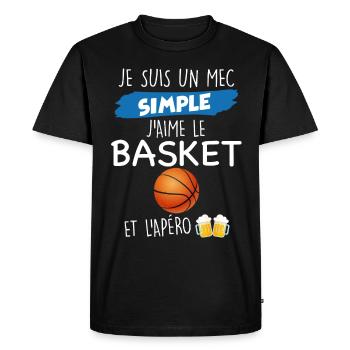 Citation basketball Cadeau humour homme basket - T-shirt Premium bio Homme - noir - Devant - Nico (187cm)