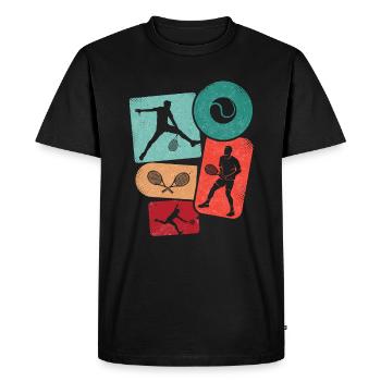 Joueur De Tennis Hommes Garçons Enfants Tennis - T-shirt Premium bio Homme - noir - Devant - Nico (187cm)