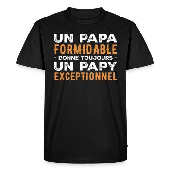 Terrific Dad Gives an Exceptional Grandpa - Men's Premium Organic T-Shirt - black - Front - Nico (187cm)