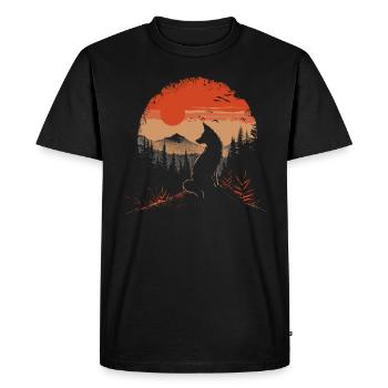 Tête de renard forêt animaux nature arbres bébé renard - T-shirt Premium bio Homme - noir - Devant - Nico (187cm)
