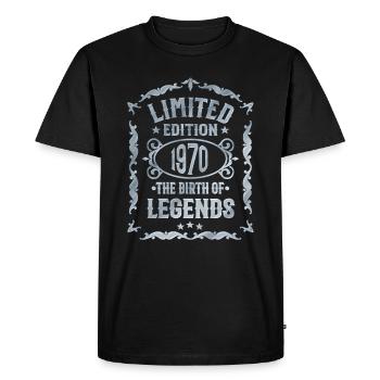 Né en 1970 - 51 anniversaire 1970 - T-shirt Premium bio Homme - noir - Devant - Nico (187cm)