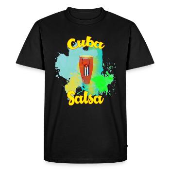 Cuba Salsa Musique Danse Cadeau - T-shirt Premium bio Homme - noir - Devant - Nico (187cm)