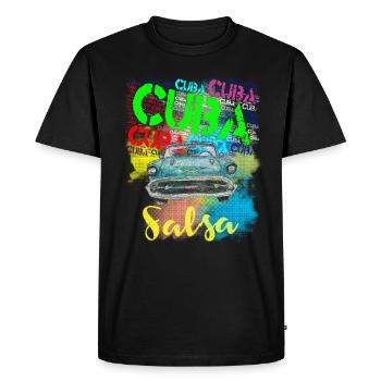 Cuba Salsa Havana voiture classique - T-shirt Premium bio Homme - noir - Devant - Nico (187cm)