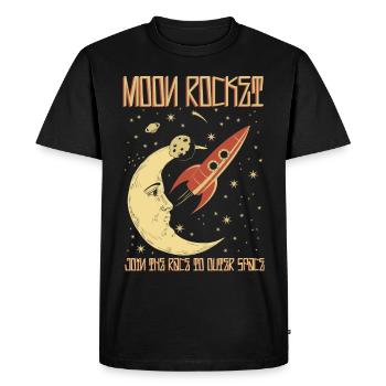 Moon Rocket Vintage - T-shirt Premium bio Homme - noir - Devant - Nico (187cm)