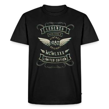 1980 Birthday Gift 1980 Vintage - Men's Premium Organic T-Shirt - black - Front - Nico (187cm)