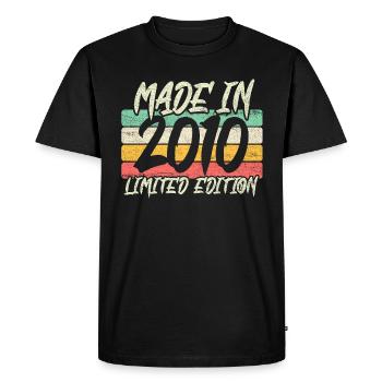 2010 born 11 birthday 11 years gift - Men's Premium Organic T-Shirt - black - Front - Nico (187cm)