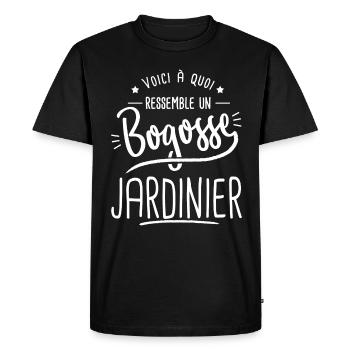 jardinier jardin bogosse jardinier jardin T shirt - T-shirt Premium bio Homme - noir - Devant - Nico (187cm)