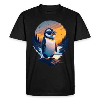 Pingouin mignon - T-shirt Premium bio Homme - noir - Devant - Nico (187cm)