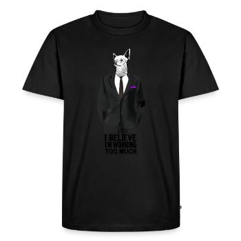 Travailler comme un chien - T-shirt Premium bio Homme - noir - Devant - Nico (187cm)