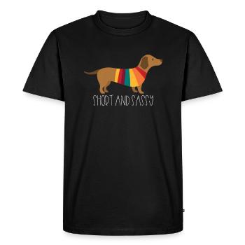 Cadeau de chien teckel teckel court et impertinent - T-shirt Premium bio Homme - noir - Devant - Nico (187cm)