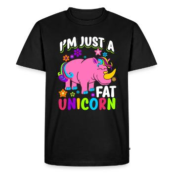 Rhino Je suis juste un gros cadeau de licorne - T-shirt Premium bio Homme - noir - Devant - Nico (187cm)