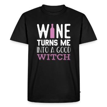 Le vin d’Halloween fait de moi une bonne sorcière - T-shirt Premium bio Homme - noir - Devant - Nico (187cm)